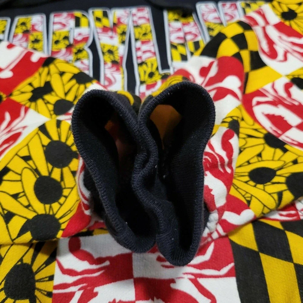 Maryland All Over Print AOP State Flag Sweatshirt Hoodie Mens Size L Large‎